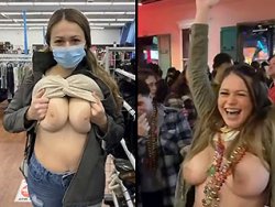 gros seins, exhibition - Une nana sexy adore exhiber ses gros seins