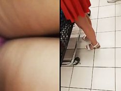 française, voyeur - Je me fais démasquer en train de filmer sous la jupe
