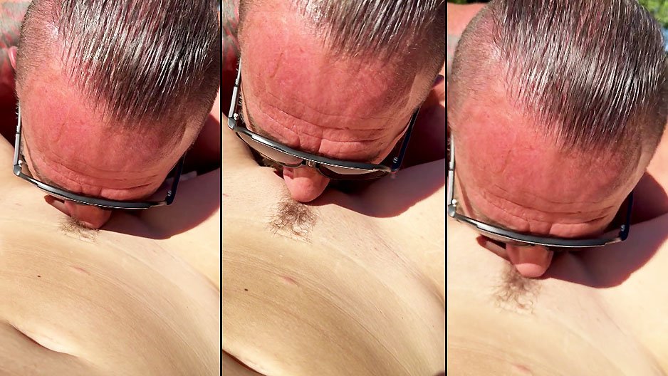 Il lui offre un cunnilingus en pleine nature