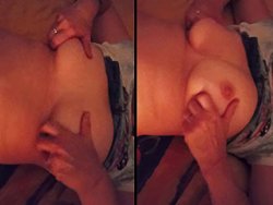 française, gros seins - Elle pelotte ses gros seins devant moi