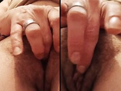 masturbation, française - Elle caresse sa chatte poilue devant moi