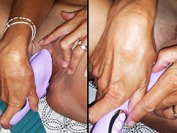 française, Sextoy - Ma femme jouit fort avec son vibro sous mes yeux