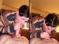 française, voisine - Ma voisine excitée me suce goulûment la bite au salon