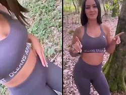 française, grosse bite - Française excitée prise par une grosse queue noire en forêt