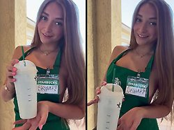 Salope, bonasse - Serveuse de Starbucks excitée pour un plan torride