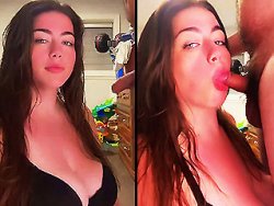 fellation, française - Brune obèse aux gros seins suce et se fait baiser en levrette