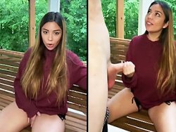 levrette, gros seins - Une nana aux gros seins baisée sur sa balançoire