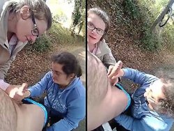 française, Trio - Deux salopes françaises me branlent en extérieur