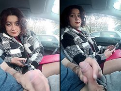 française, exhibition - Branlette dans la voiture sans que ma nana ne s'y attende