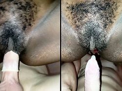 française, black - J'enfile une capote et baise la chatte poilue de cette chienne noire