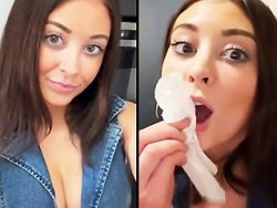 fellation, française - Une salope suce son mec dans les toilettes