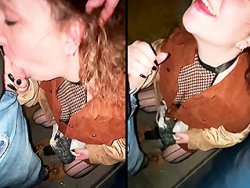 fellation, française - Ma salope en train de sucer la grosse queue d'un inconnu