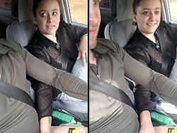 française, branlette - Ma salope branle ma queue pendant que je conduis