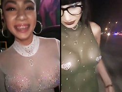 fellation, bonasse - Deux copines en train de sucer un inconnu sur le trottoir