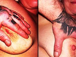 française, gros seins - Je m'amuse avec les gros seins de mon épouse