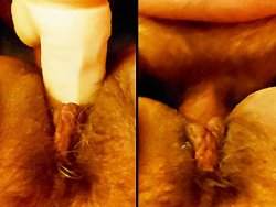 française, chatte poilue - Je baise en double pénétration la chatte poilue de ma femme