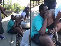 black, exhibition - Une black se fait manger le cul dans la rue par un inconnu