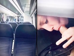 fellation, française - Ma nana me taille une pipe dans le train