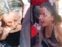 fellation, française - Un cocu filme sa femme en train de sucer deux inconnus