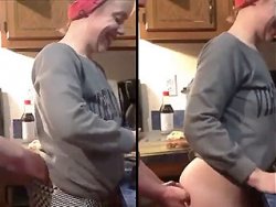 bonasse, milf - Il baise sa femme en train de cuisiner