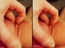 masturbation, française - Je caresse mon clitoris par-dessus ma culotte