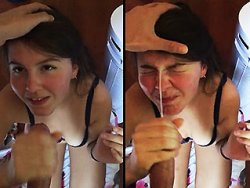 française, facial - 1er facial pour ma salope timide