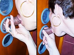 française, glory hole - Mon épouse pompe un inconnu dans un glory hole
