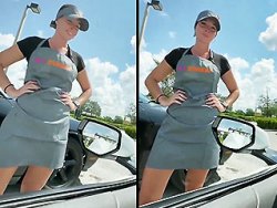 Salope, exhibition - Un black baise cette serveuse dans la voiture