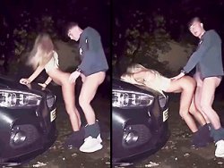 levrette, bonasse - Elle se fait baiser en levrette sur le capot de sa voiture