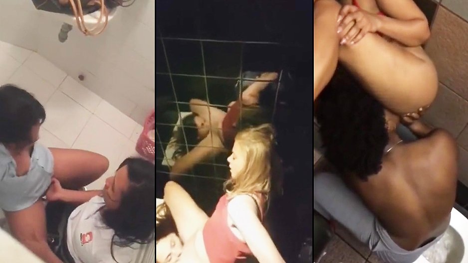 Caméra cachée dans les toilettes d'une discothèque lesbienne 