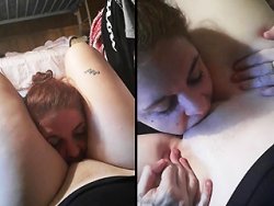 Lesbienne - Il filme sa nana en train de manger la chatte de sa copine