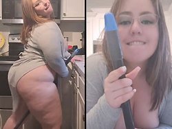 masturbation - Elle prend du plaisir avec son balais